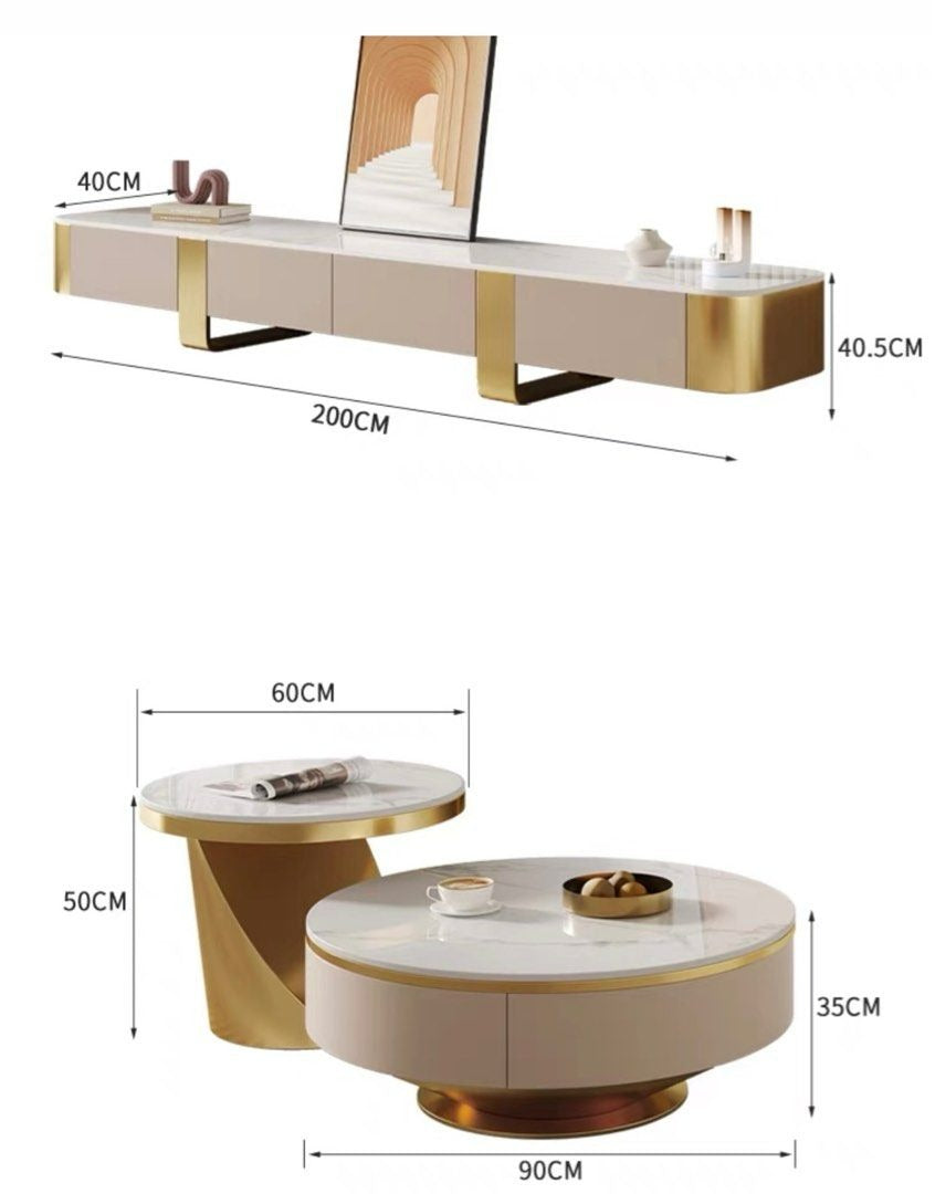 BERISS Modern Sintered Stone TV Console