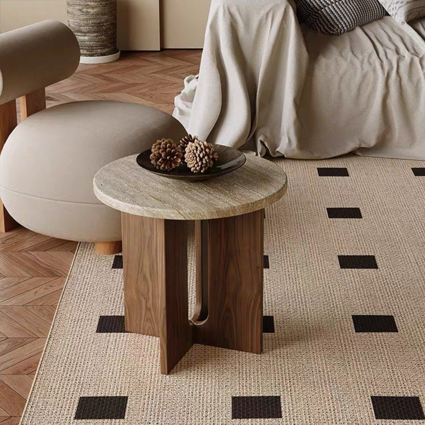 BAILEY Modern Travertine Side Table