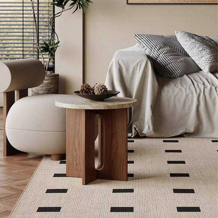 BAILEY Modern Travertine Side Table