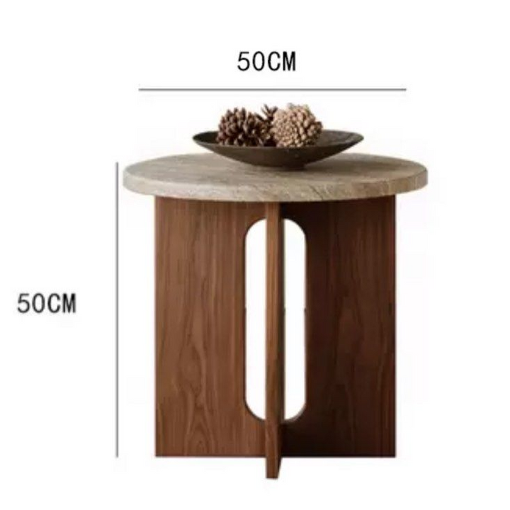 BAILEY Modern Travertine Side Table