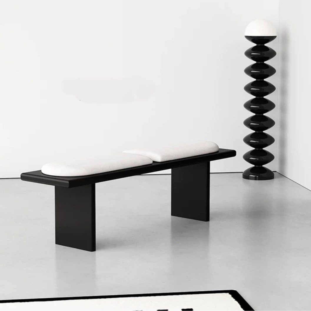 RIKU Modern Solid Wood Leather Bench