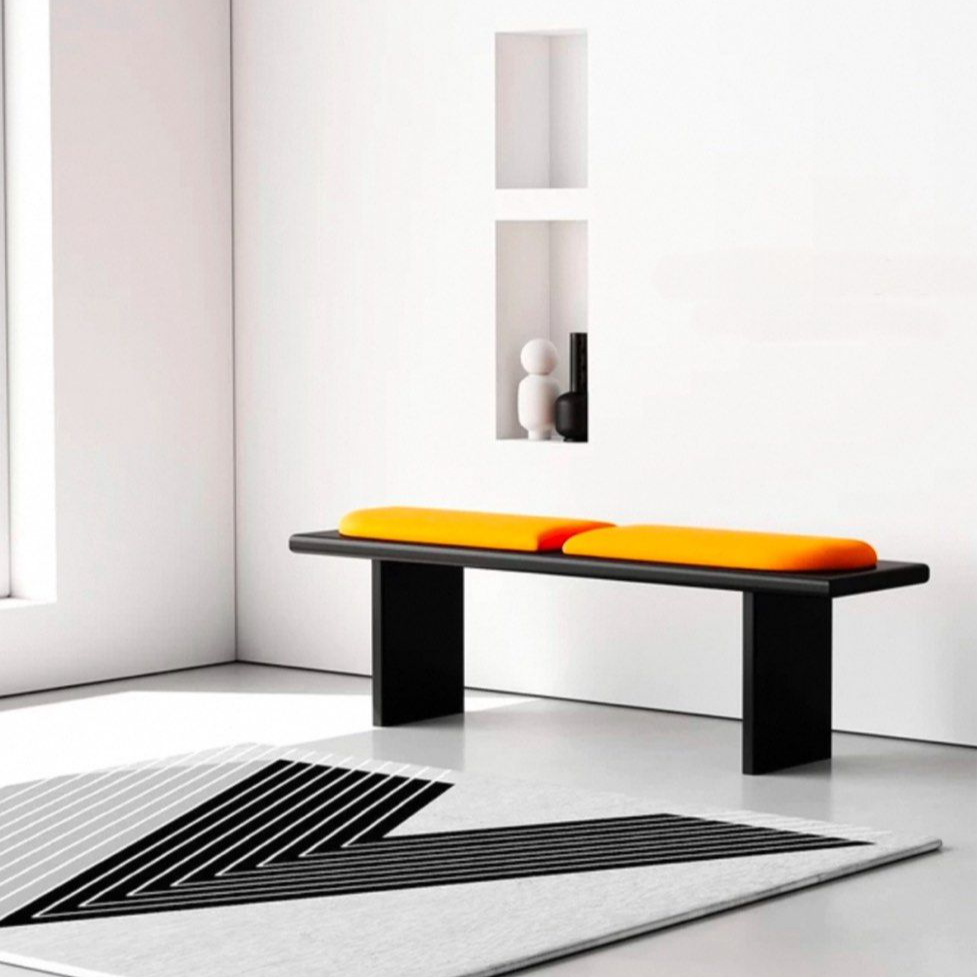 RIKU Modern Solid Wood Leather Bench