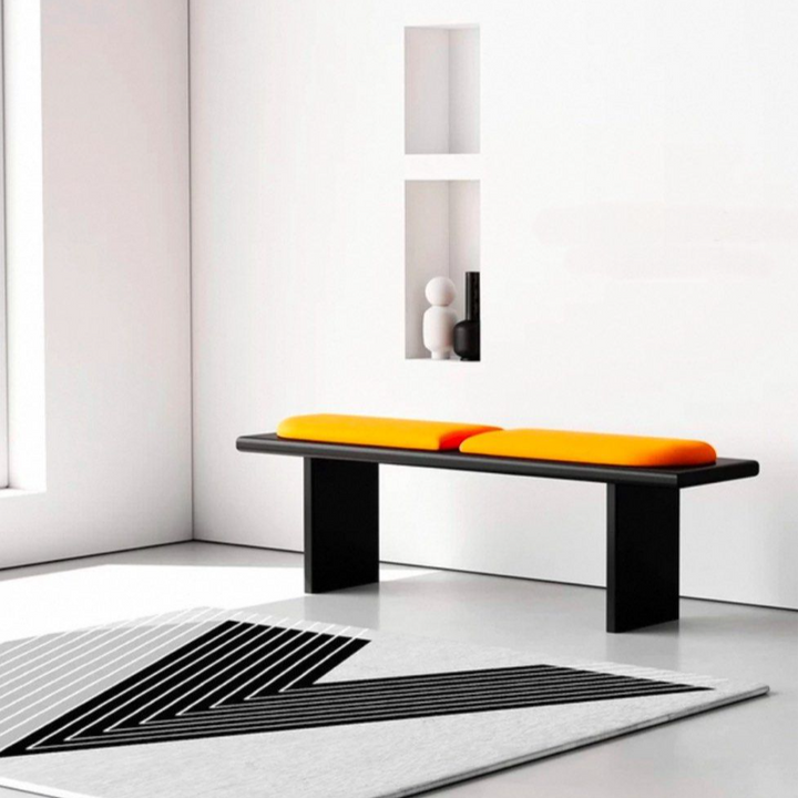 RIKU Modern Solid Wood Leather Bench