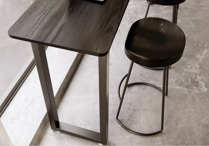 JOFI Modern Solid Oak Wood Bar Table
