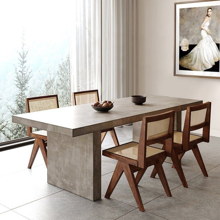 ZANDRA Industrial Concrete Dining Table