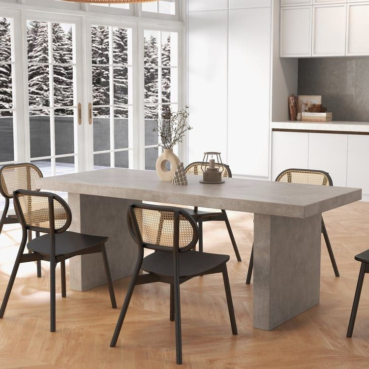 ZANDRA Industrial Concrete Dining Table