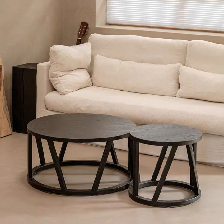 AXELSEN Rustic Solid Wood Coffee Table