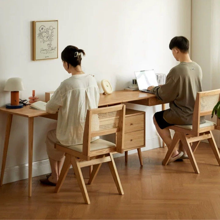 PIERRE Japandi Solid Wood Study Desk