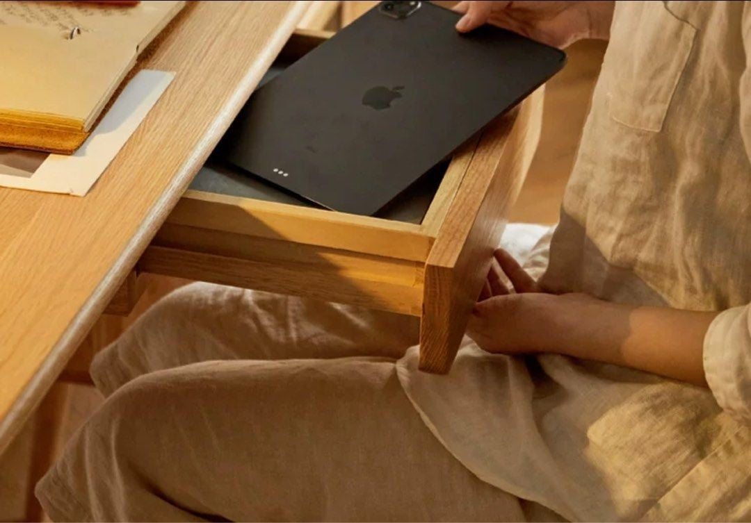 PIERRE Japandi Solid Wood Study Desk
