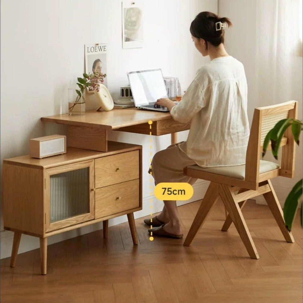 PIERRE Japandi Solid Wood Study Desk