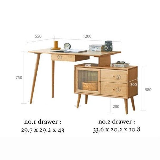 PIERRE Japandi Solid Wood Study Desk