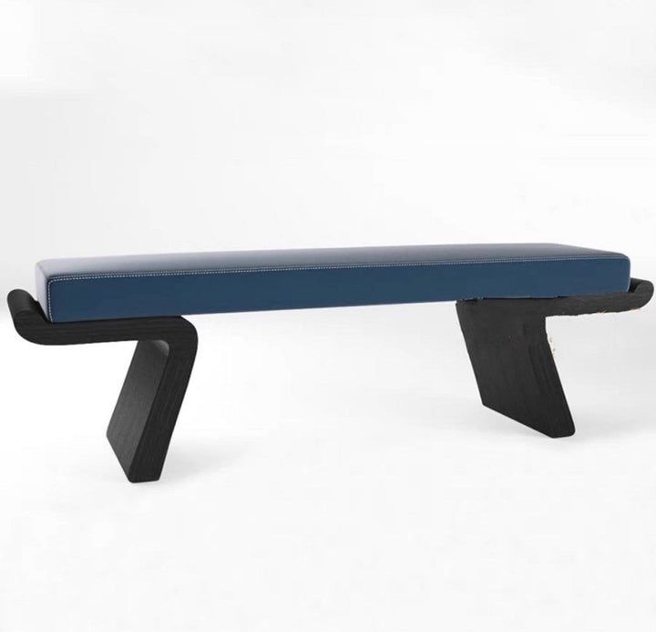 JANUS Modern Solid Wood Boucle Bench