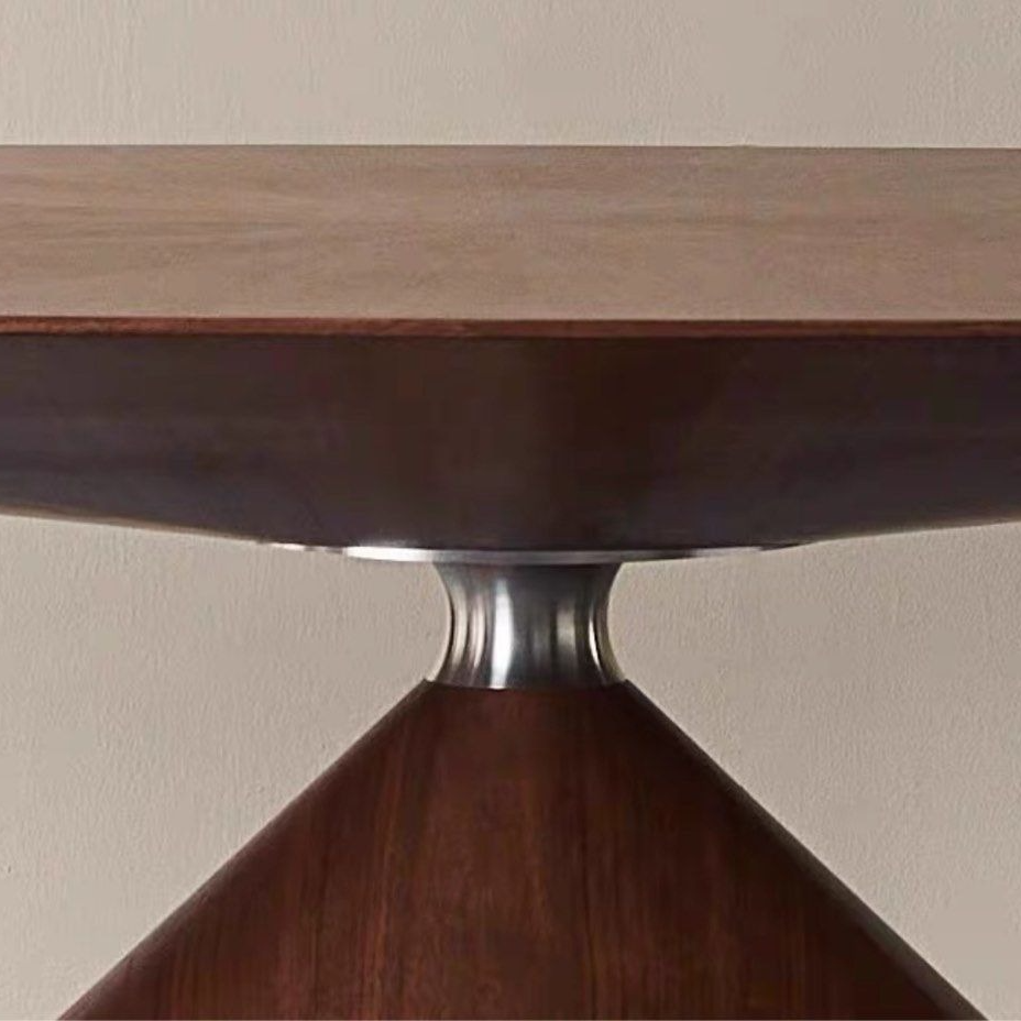 GERCI Modern Walnut Wood Oval Dining Table
