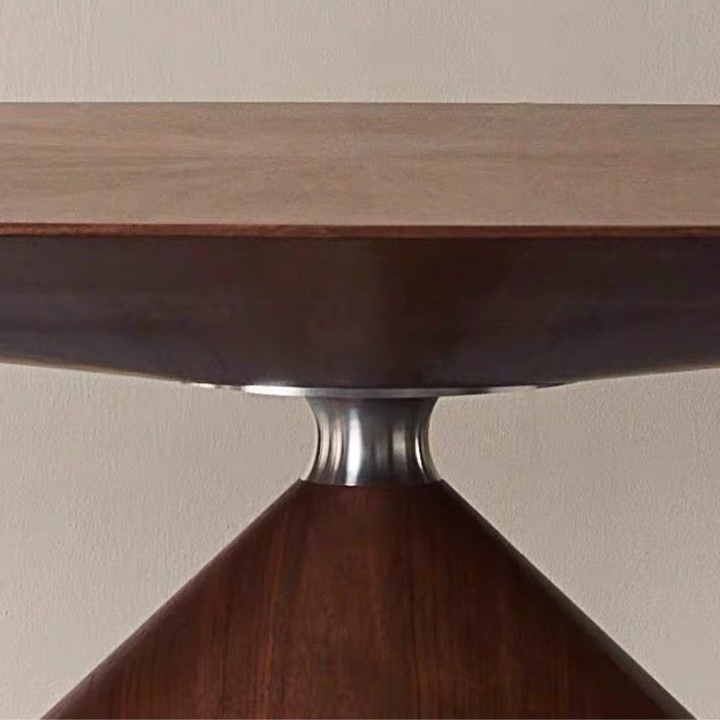 GERCI Modern Walnut Wood Oval Dining Table