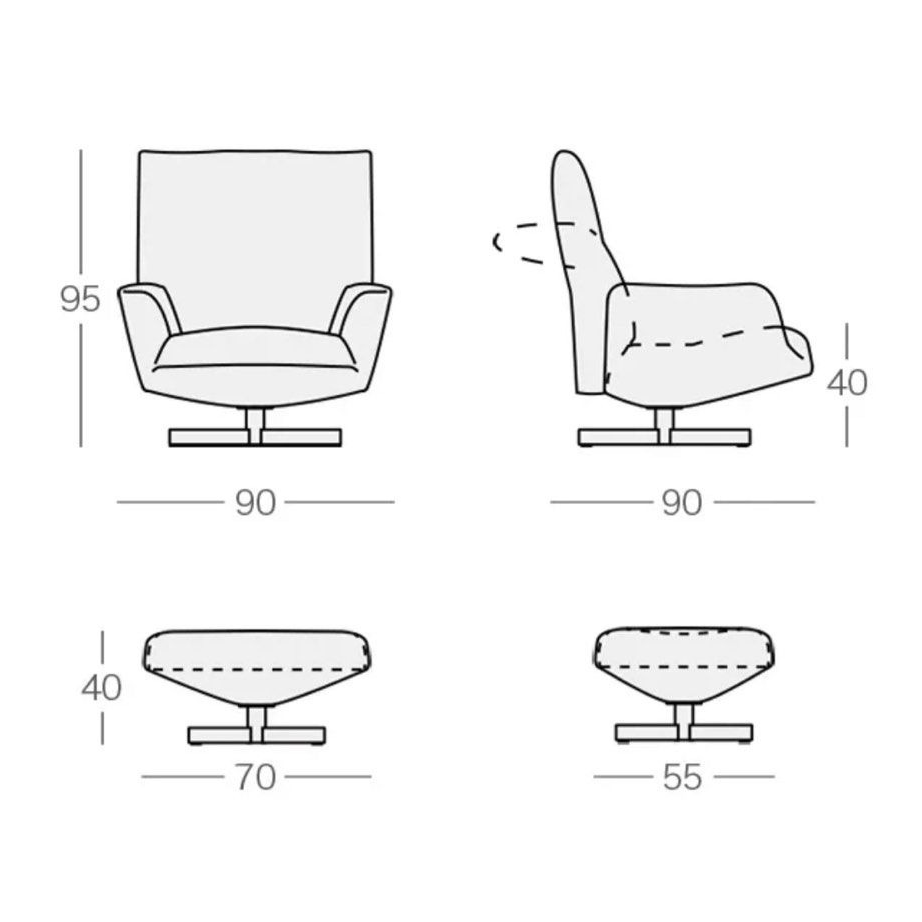 MAYA Modern Leather Lounge Chair