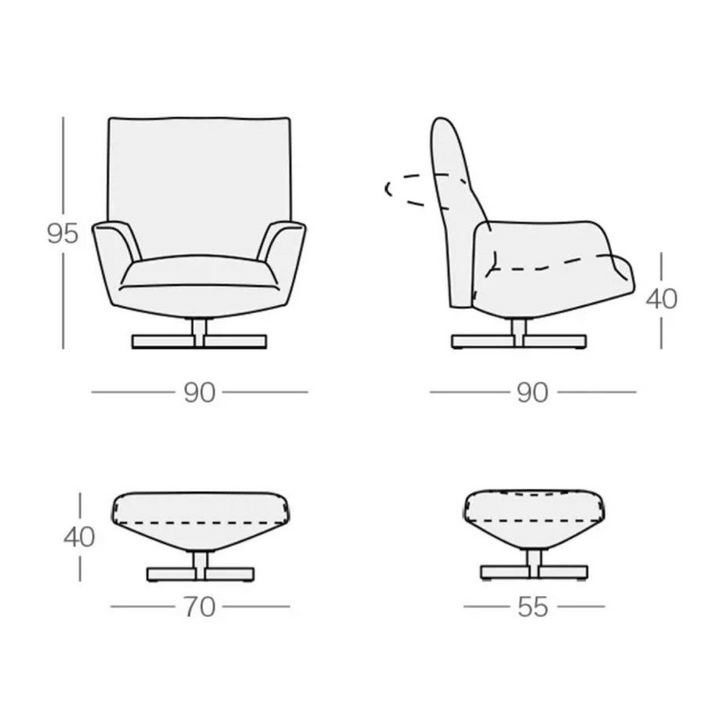 MAYA Modern Leather Lounge Chair