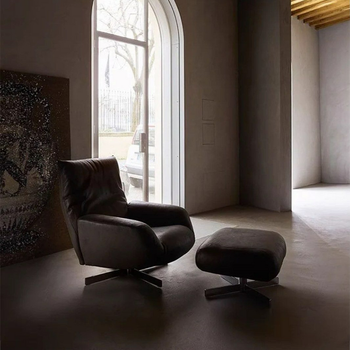 MAYA Modern Leather Lounge Chair