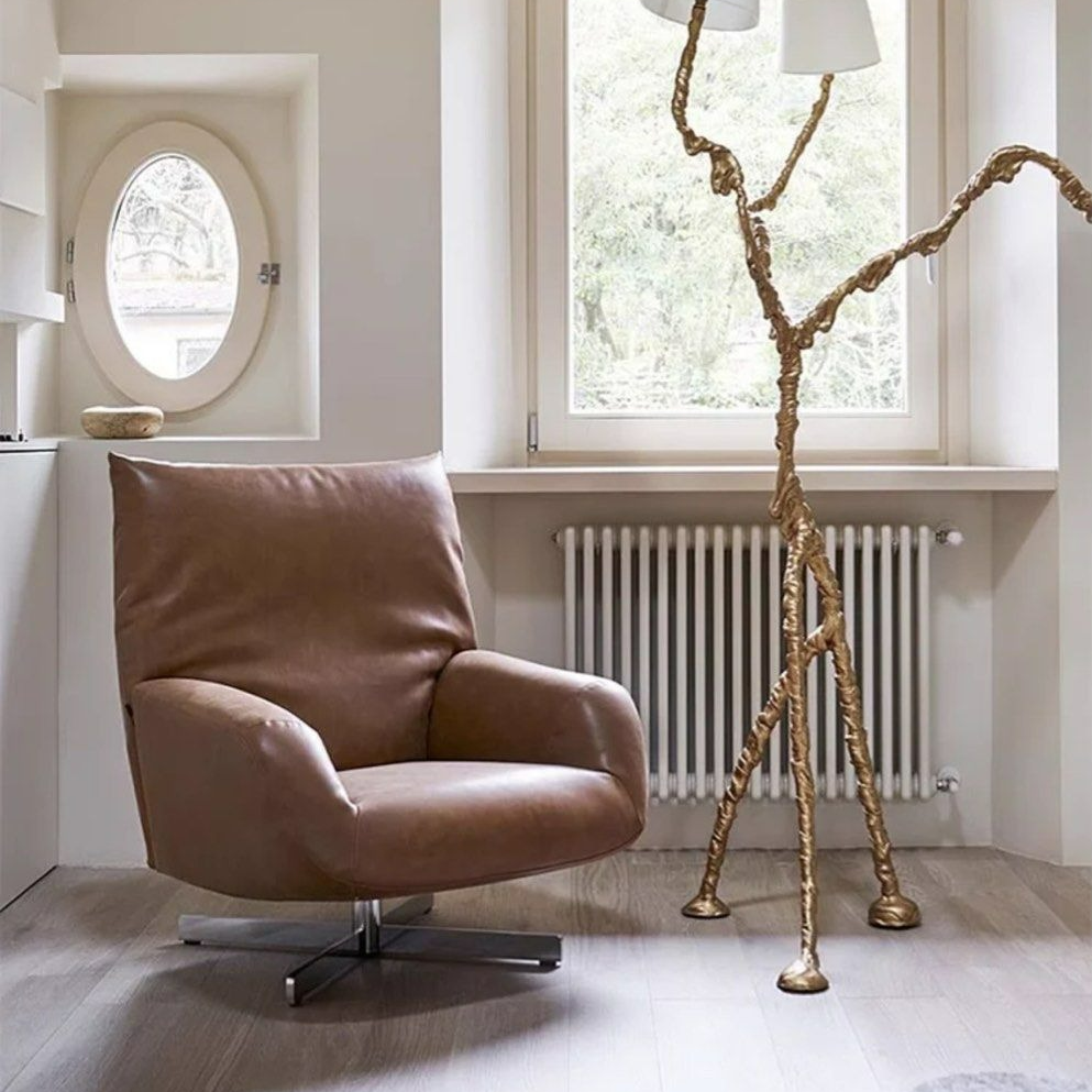 MAYA Modern Leather Lounge Chair