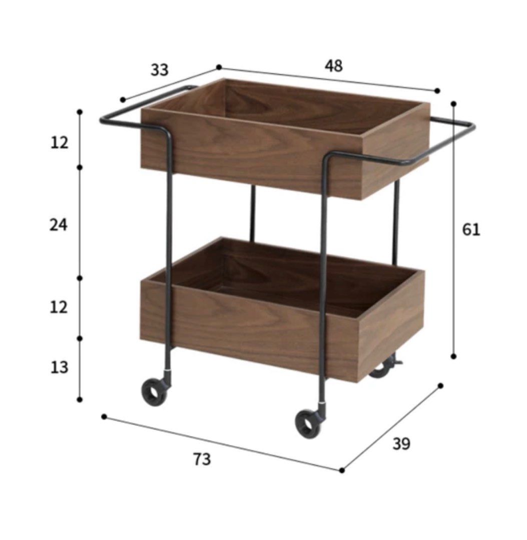 DRISM Wood Kitchen Trolley