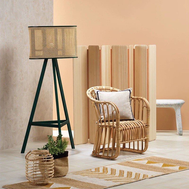 DUREN Japandi Rattan Floor Lamp