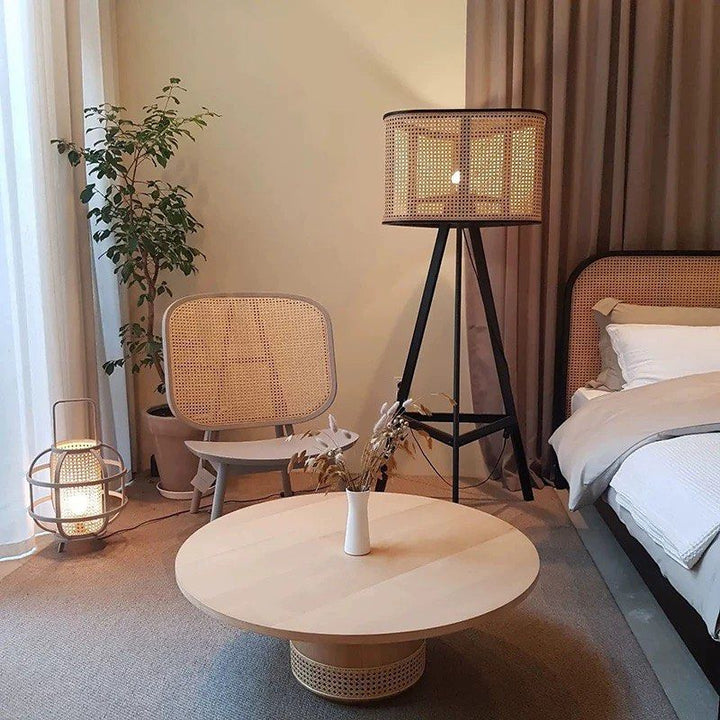 DUREN Japandi Rattan Floor Lamp