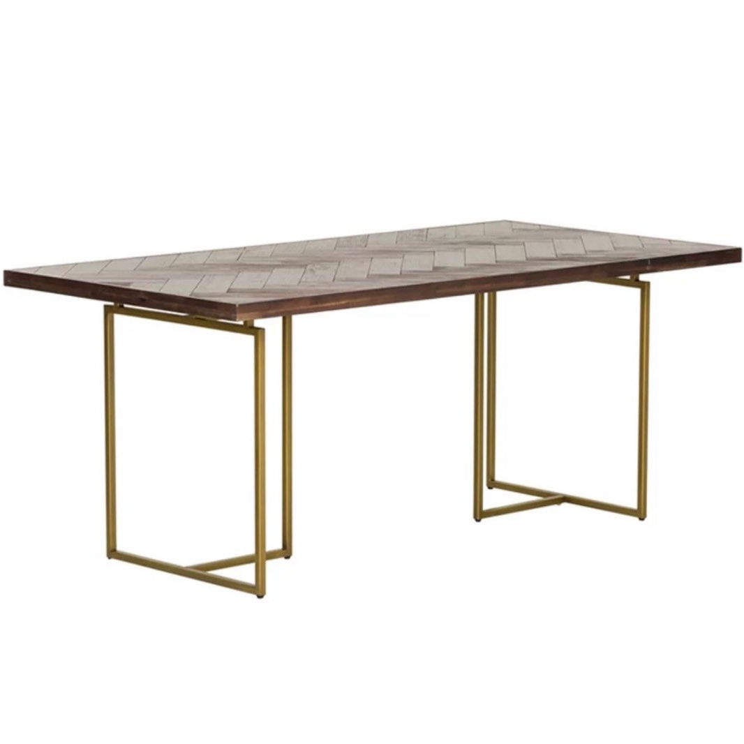 NOLENE Rustic Herringbone Dining Table
