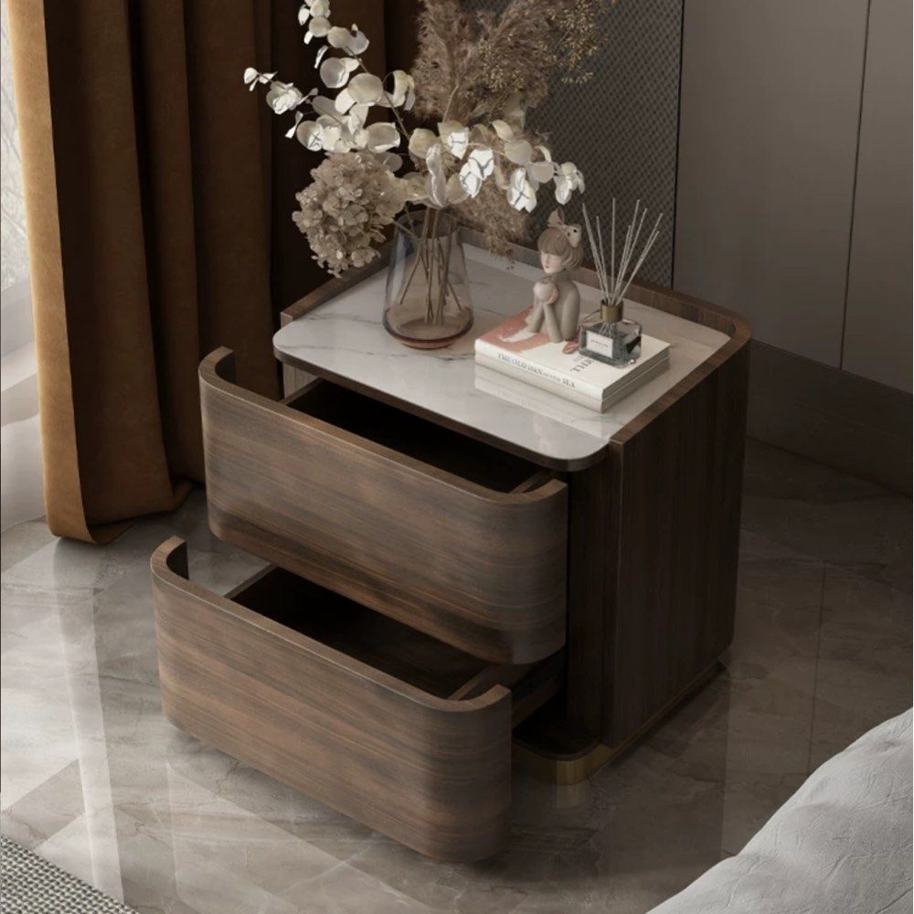 DUXTON Walnut Bedside Table