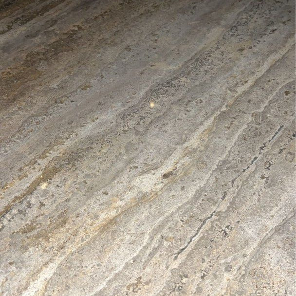HEMSWORTH Modern Grey Travertine Dining Table