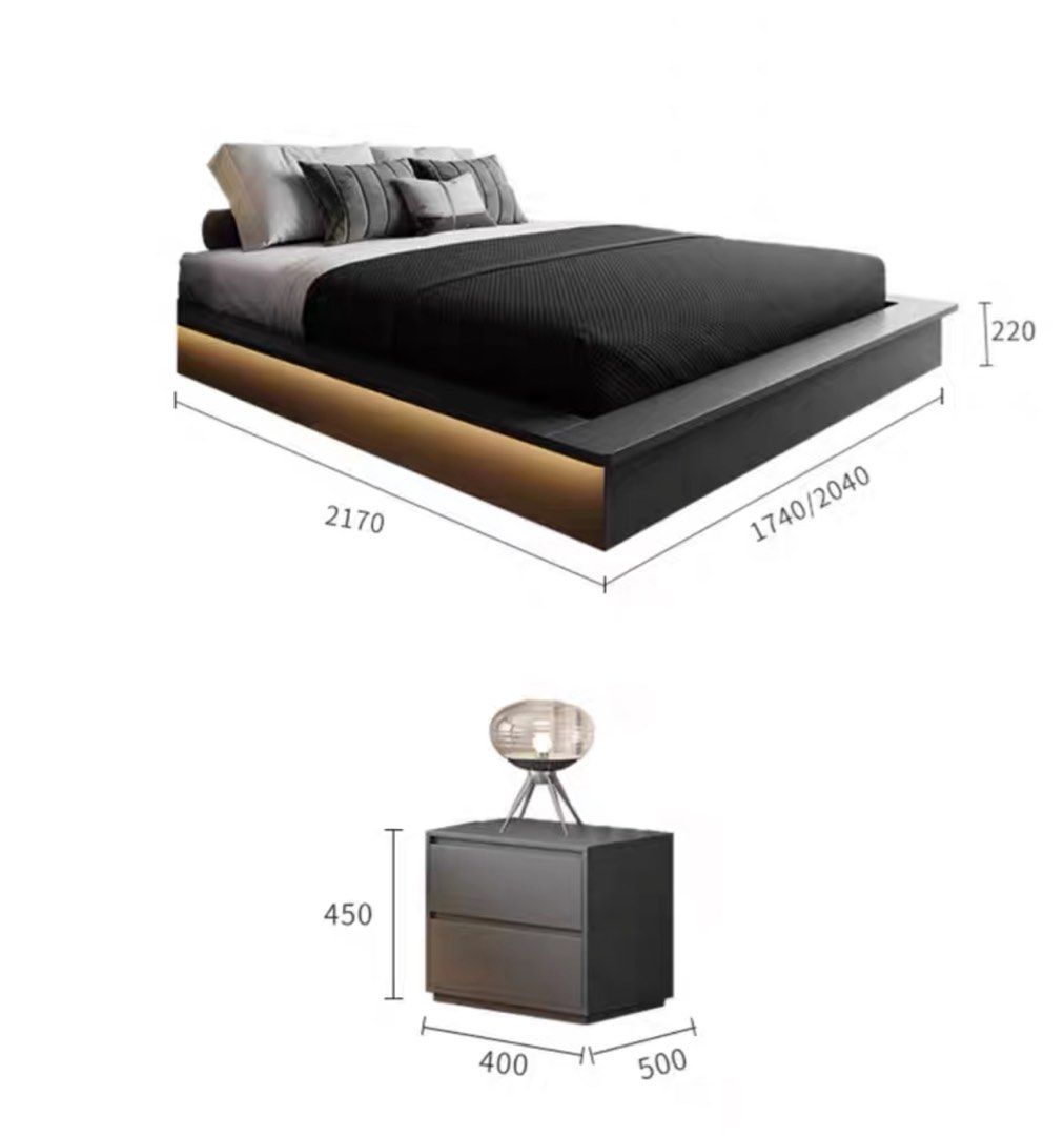 EFFELA Modern LED Bedframe