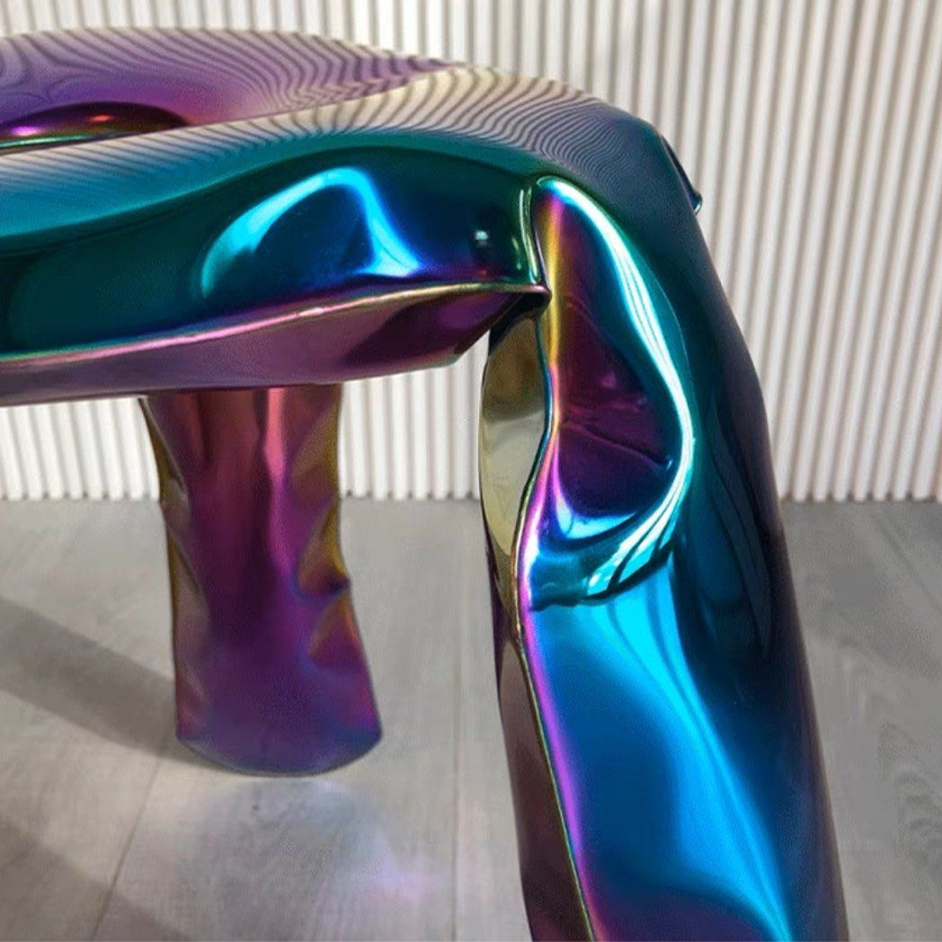 SCHULF Abstract Stainless Steel Stool