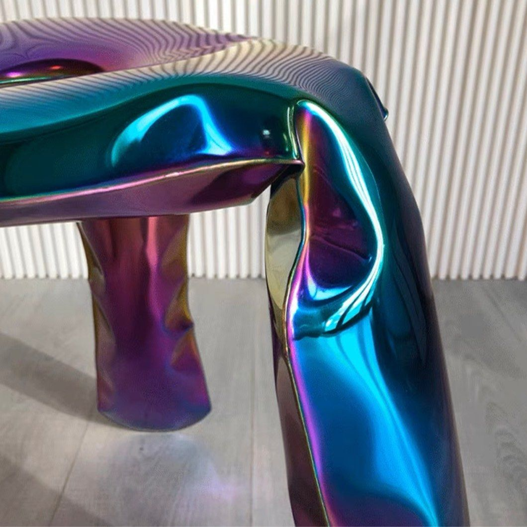 SCHULF Abstract Stainless Steel Stool