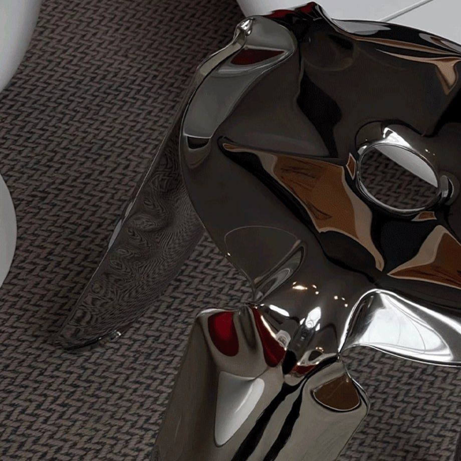 SCHULF Abstract Stainless Steel Stool