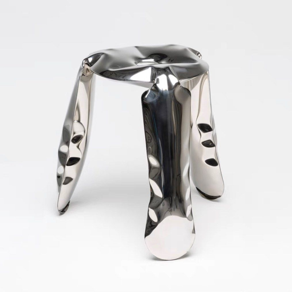 SCHULF Abstract Stainless Steel Stool