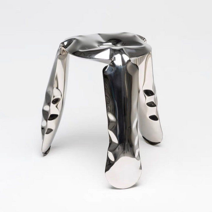 SCHULF Abstract Stainless Steel Stool