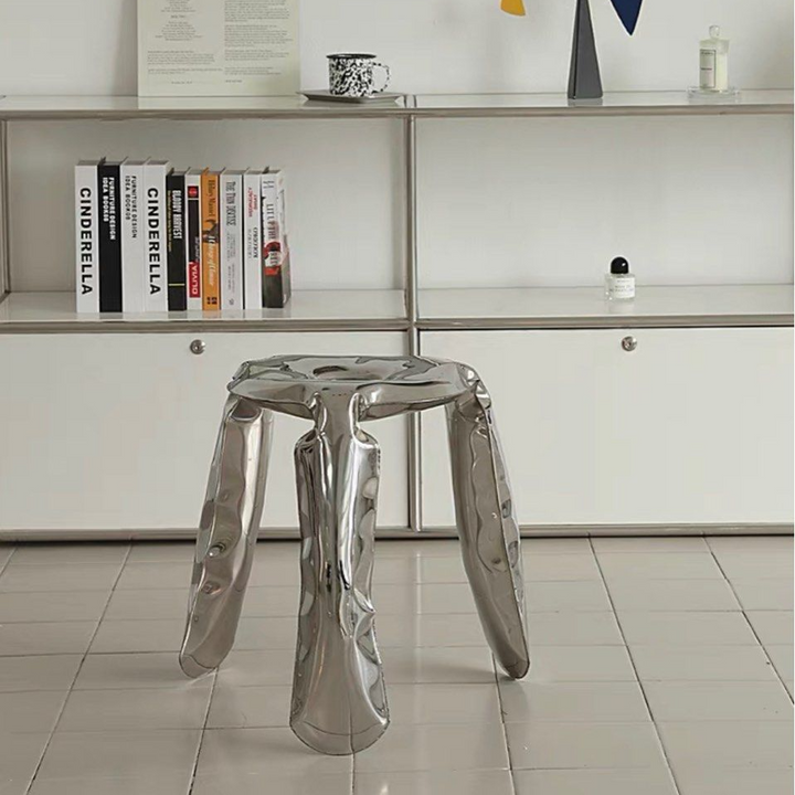 SCHULF Abstract Stainless Steel Stool