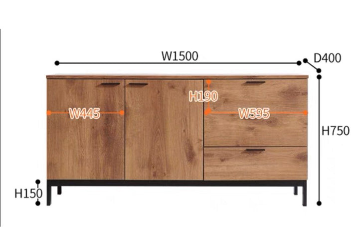 AUSTEN Industrial Solid Wood Sideboard