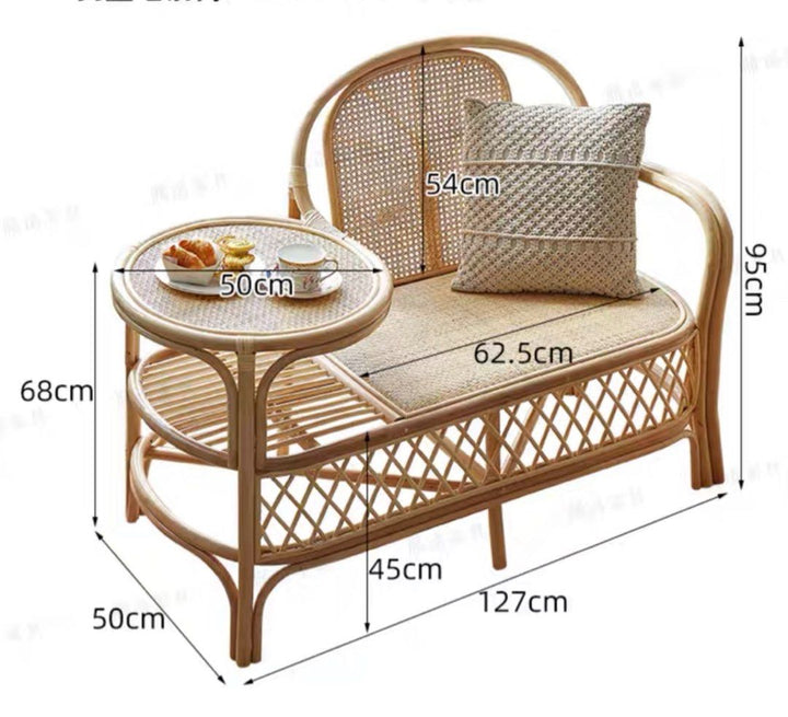 TAMSYN Japandi Rattan Bench