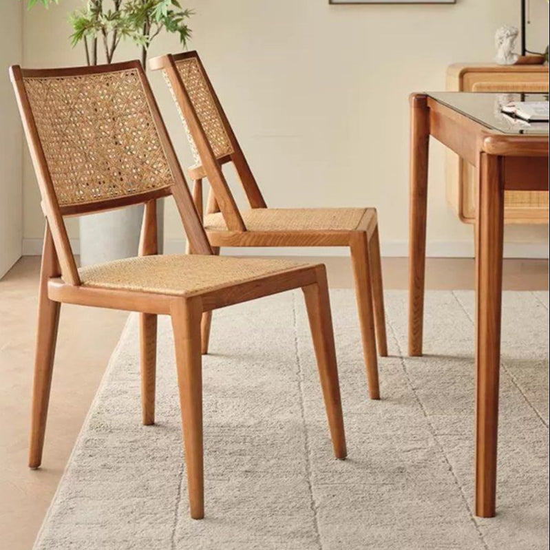 QUINLAN Rustic Rattan Dining Chair