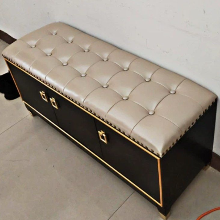 REMY Mid Century Leather Bench