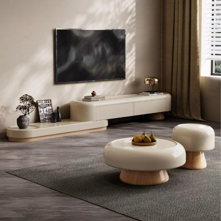 TEMMIN Japandi TV Console & Coffee Table