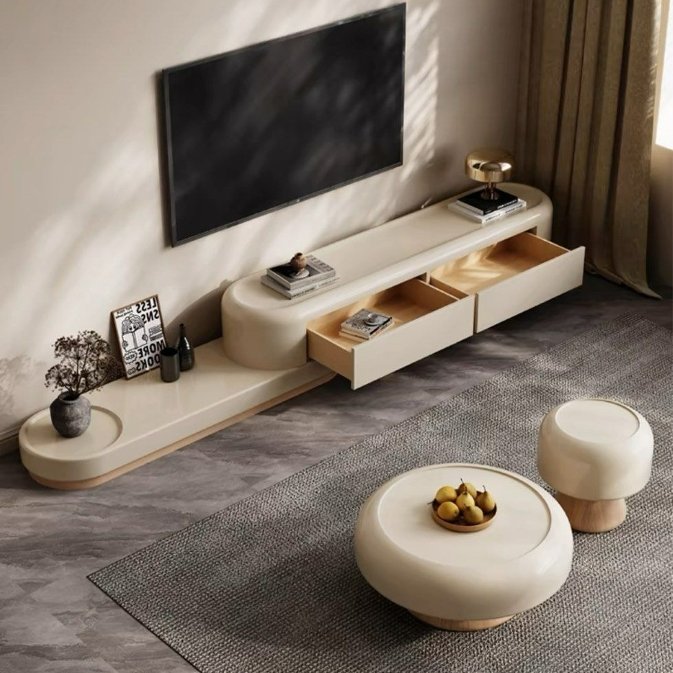TEMMIN Japandi TV Console & Coffee Table