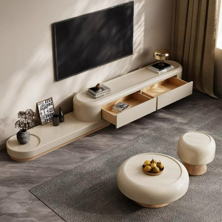 TEMMIN Japandi TV Console & Coffee Table