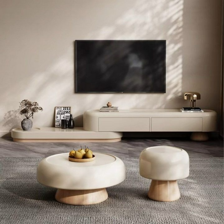 TEMMIN Japandi TV Console & Coffee Table