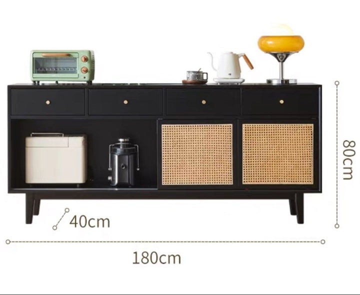 TROZE Rustic Rattan Sideboard