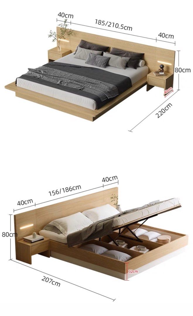 EUTROS Modern Oak Bedframe