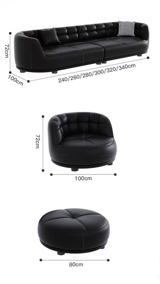 KYVRA Modern Revolving Swivel Chair Leather Sofa