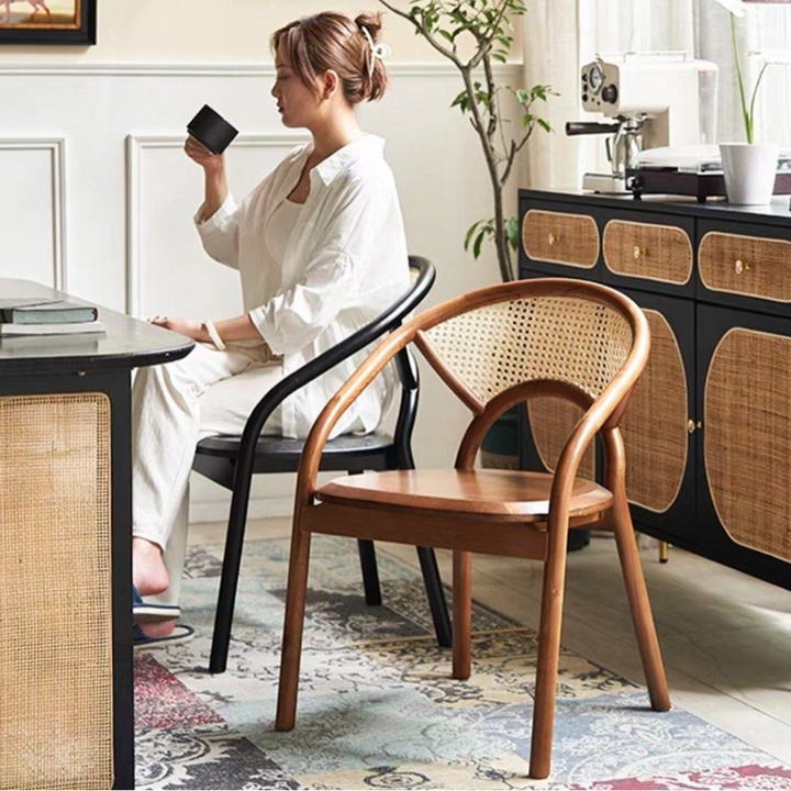 AYALA Rustic Rattan Dining Chair