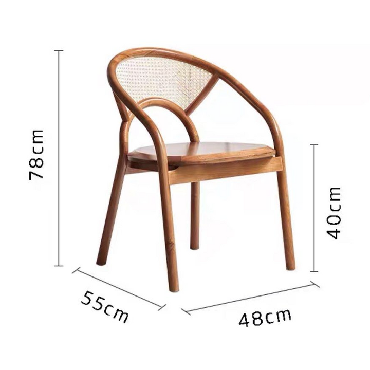 AYALA Rustic Rattan Dining Chair