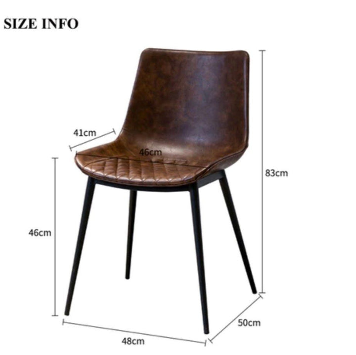 MAREK Leather Dining Chair (set of 2)