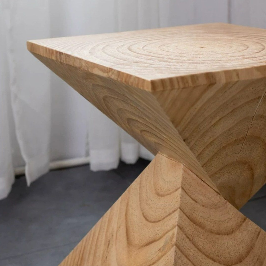 PITER Rustic Solid Wood Side Table